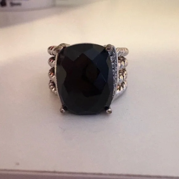 David Yurman Black and Silver Ring sz7 - Picture 5 of 5
